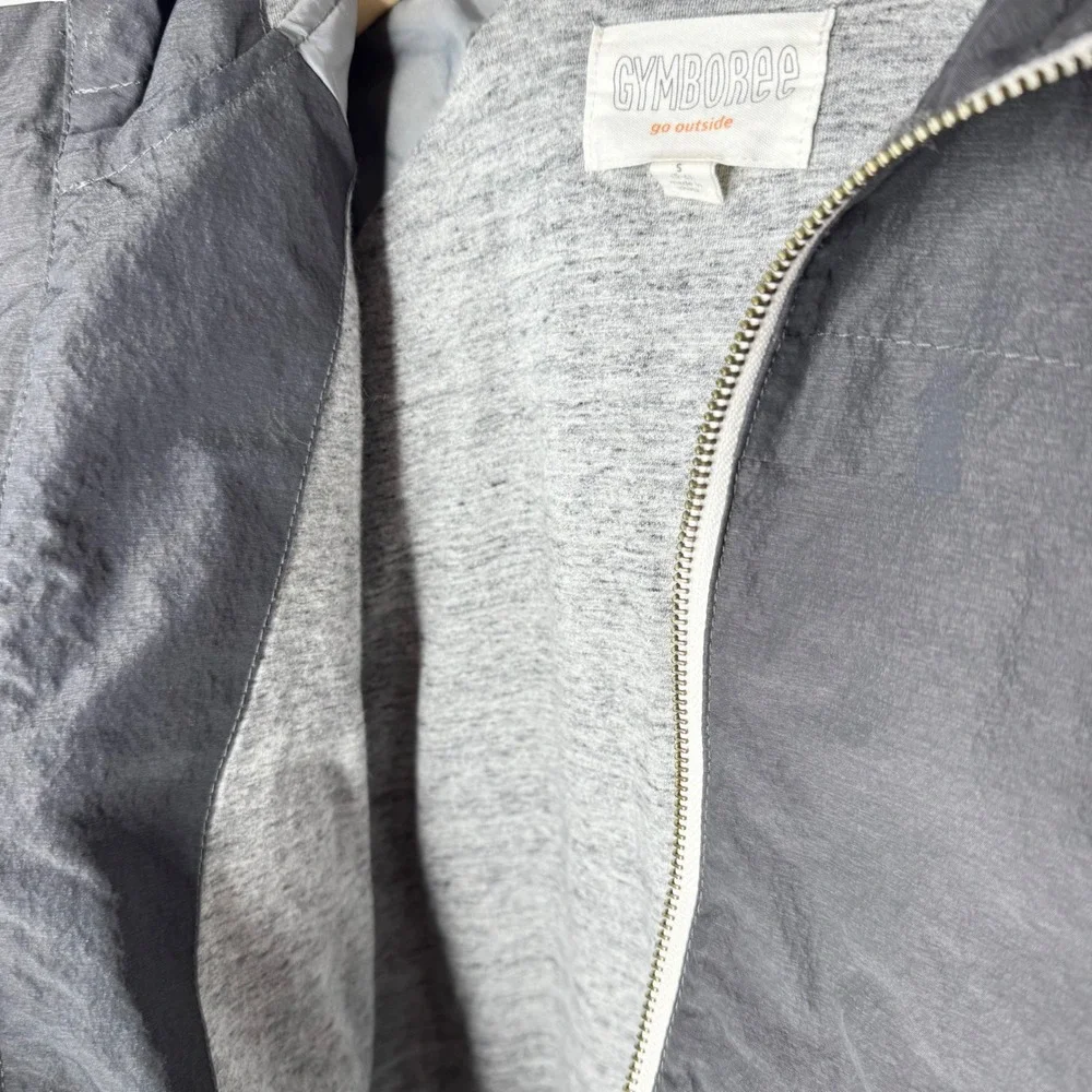 Gymboree Boys Go Outside Gray Hooded Windbreaker Coat Jacket Lined Size 5/6 S